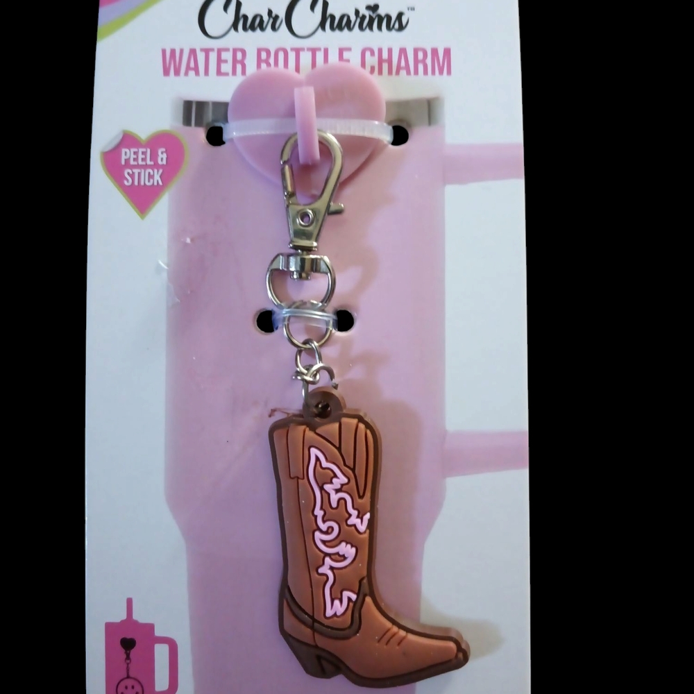 Pink and Brown Boot Water Bottle Charm